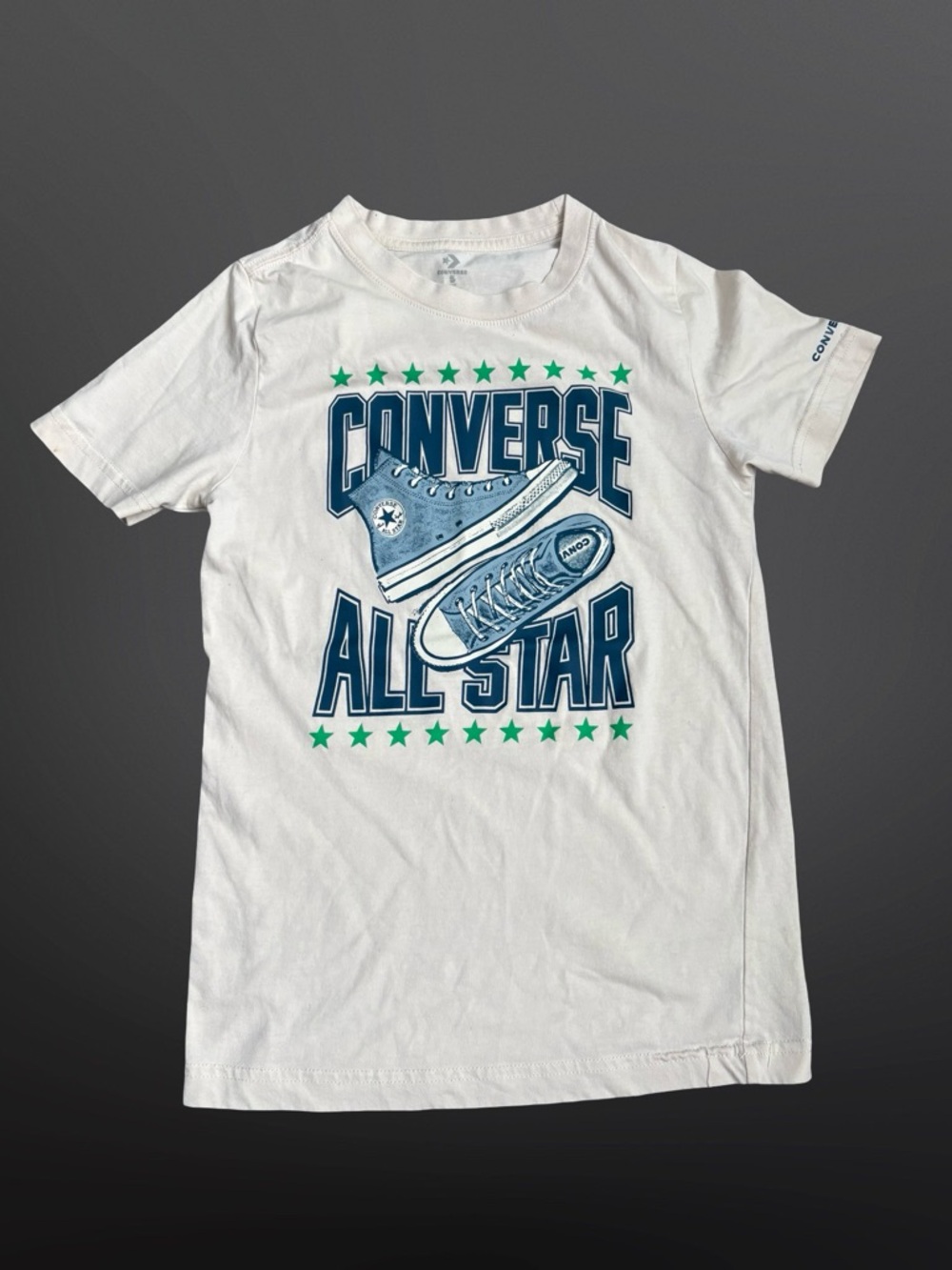 Converse White 'All Star' Kids Graphic Tee Size Small 8/10